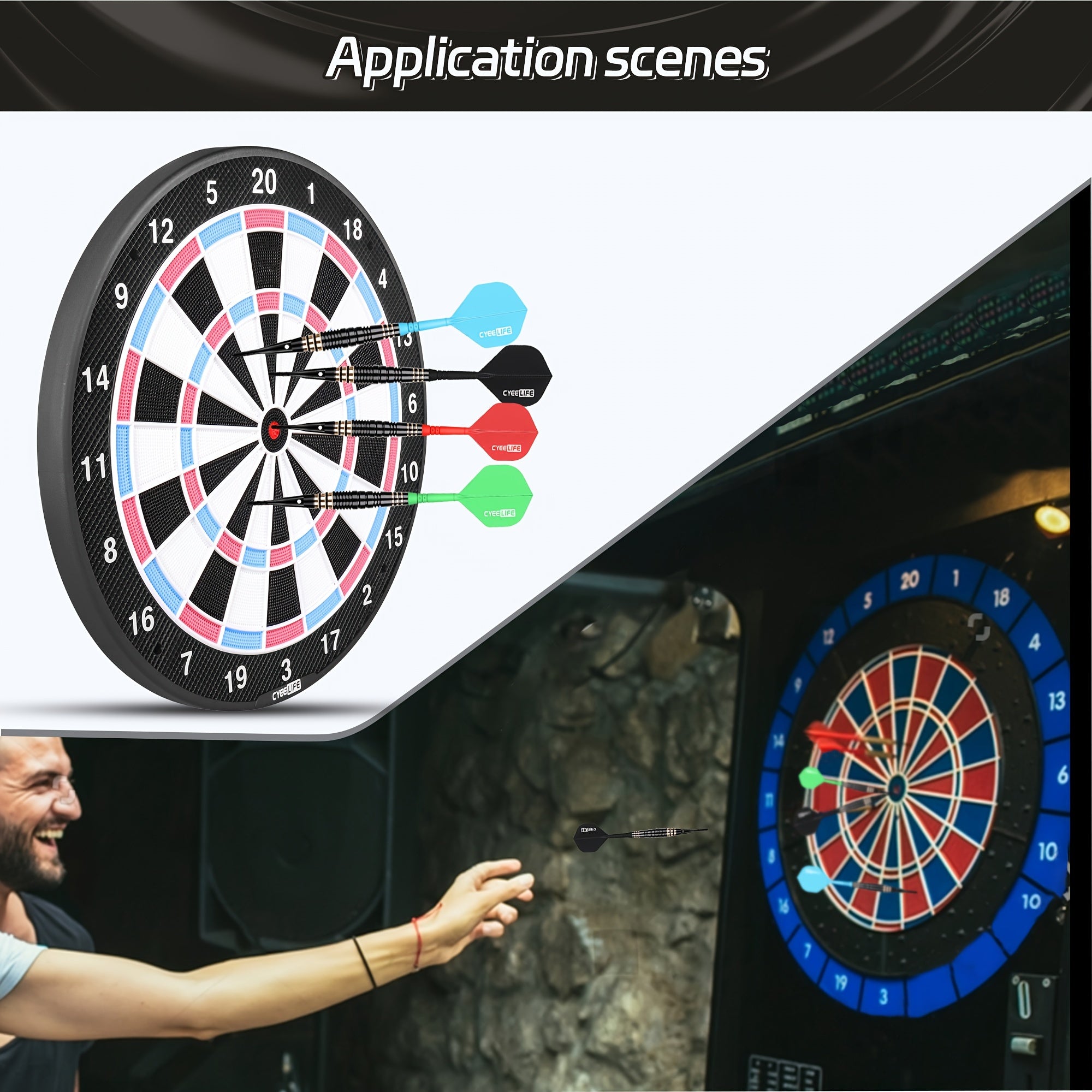 CyeeLife 4Sets 12pcs Integrated Dart Flights And Shafts 2BA Tail Wing