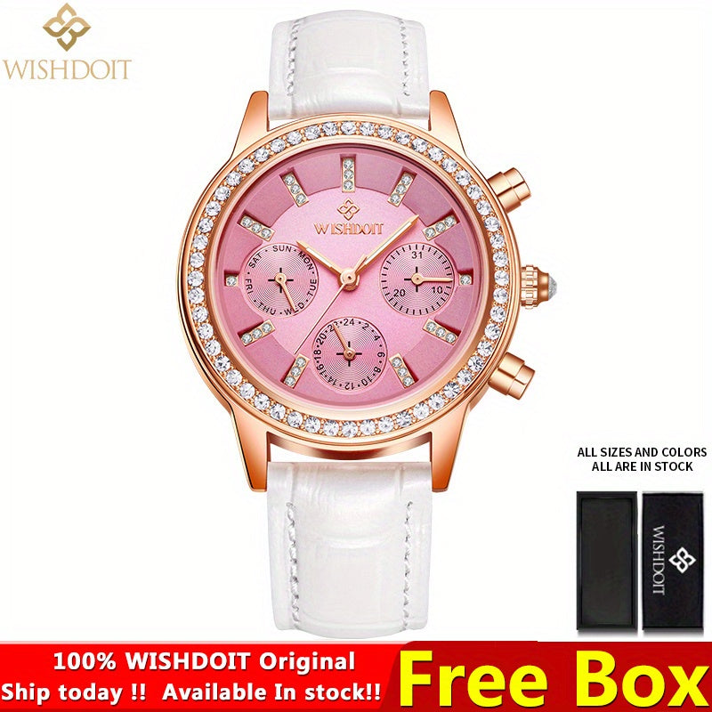 WISHDOIT Girls Waterproof Steel Calendar Quartz Analog Watch
