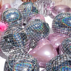 Disco Balloon Five Pink Love Shape Balloons Set