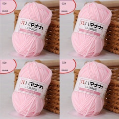 4pcs Soft Milk Cotton Knitting Yarn Anti Pilling 4ply Cotton Yarn for Crochet
