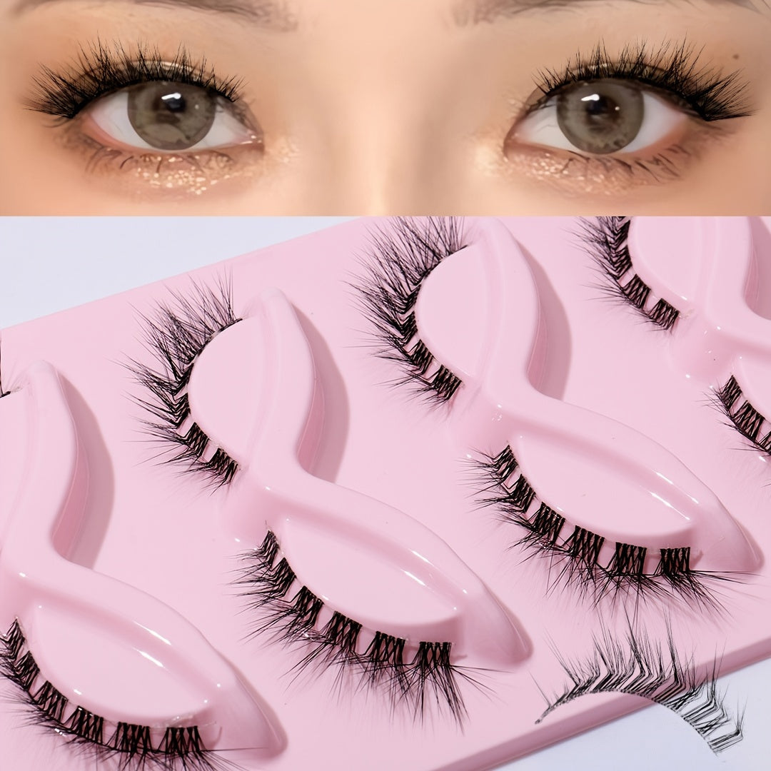 L Curling False Eyelashes 5 Pairs Eye End Lengthening Reusable