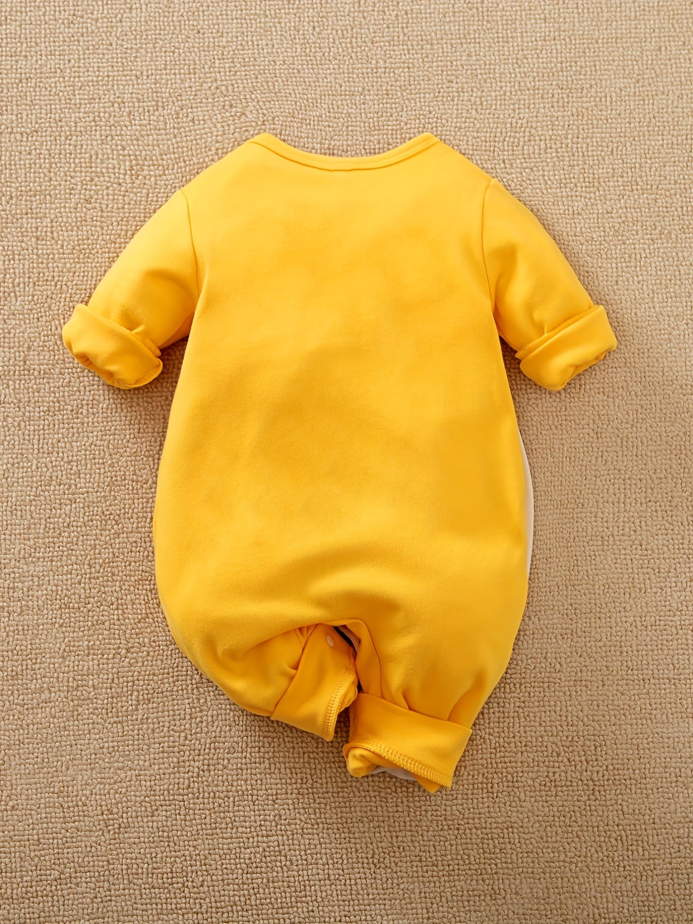 Lion Printed Long-sleeved Cotton Bodysuit with 3D Ears