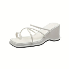 Women's Wedge Sandals Cross Strap Platform Slide Sandals