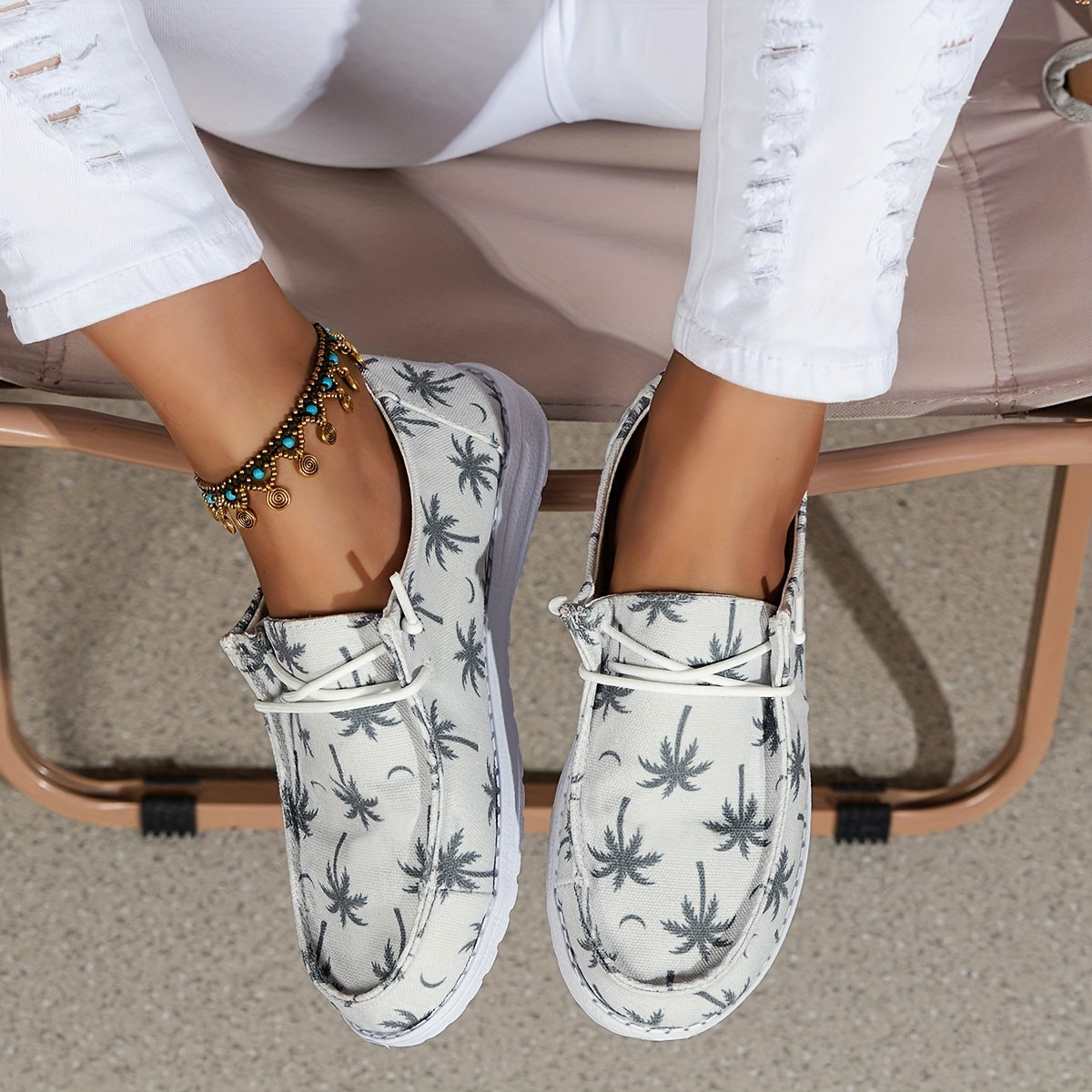 Women's Thick Bottom Low Top Boat Shoes Lightweight Lace Outdoor Shoes