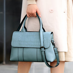 Leather Crossbody Handbag Magnetic Closure Removable Strap Purse