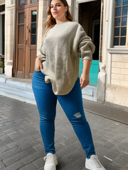 Solid Long Sleeve Casual Sweater
