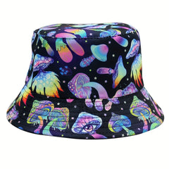Versatile Sunshade Bucket Hat With Underwater Animal Mushroom Print