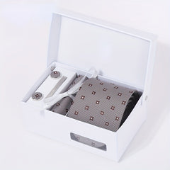 Men's Tie And Pocket Square Set Necktie Handkerchief Cufflinks