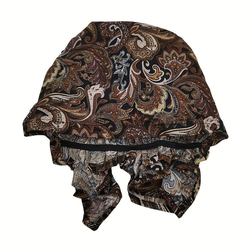 Vintage Paisley Print Turban Cap Women Head Wrap Elastic Hijab Beanie