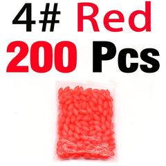 200pcs Oval Fishing Floats Bright Floating Beans Fishing Line Stopper