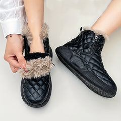 Thick Fleece Winter Snow Boots with Side Zipper