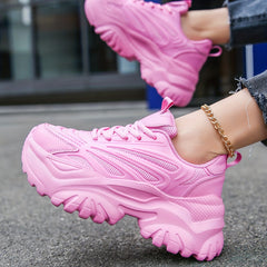 Women's Mesh Chunky Sneakers Lace Up Comfortable Outdoor Shoes