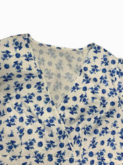 Floral Print Puff Sleeve Maxi Dress