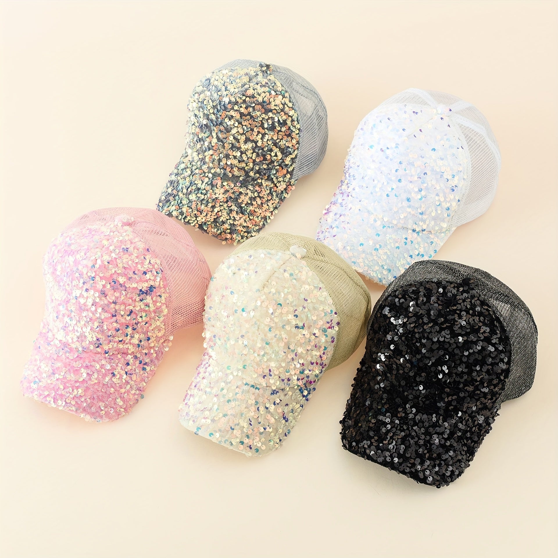 Sequin Y2K Trucker Hat Hip Hop Baseball Cap Adjustable Sunscreen Golf Dad Hats