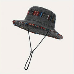 Wide Brim Bucket Hat Outdoor Sun Hat Vintage Hats