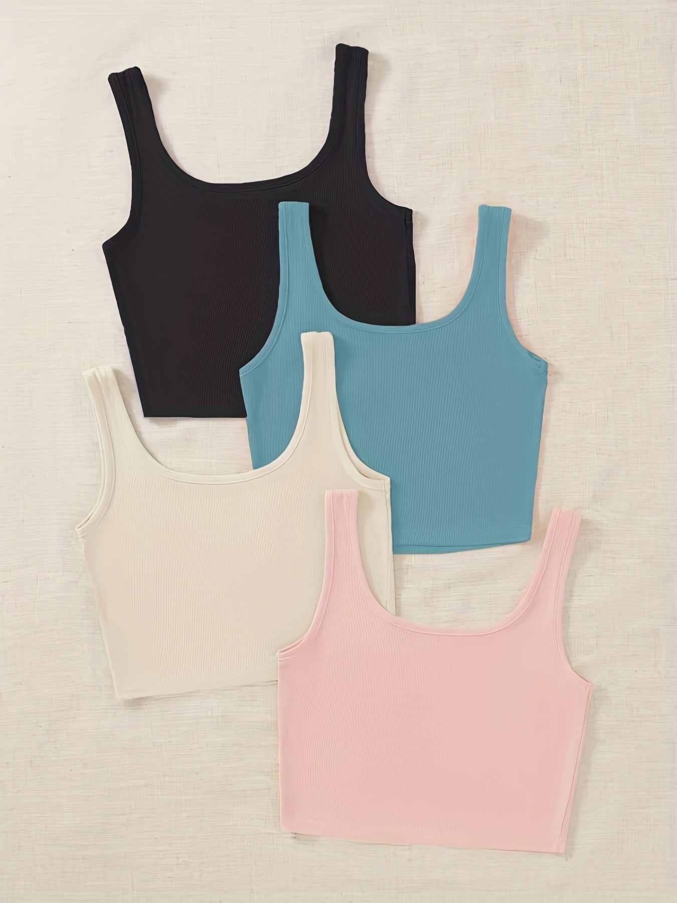 Ribbed Lounge Tops Scoop Neck Tank Top Women's Loungewear