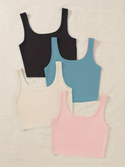 Ribbed Lounge Tops Scoop Neck Tank Top Women's Loungewear