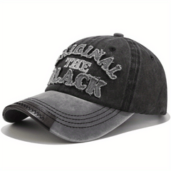 Vintage Distressed Baseball Cap Embroidered Letter Patch Sun Hat