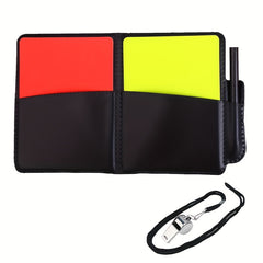 Football Referee Equipment - Red & Yellow Cards Bag with Whistle
