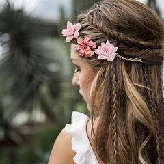 Women's Floral Hair Scrunchie for Weddings & Parties