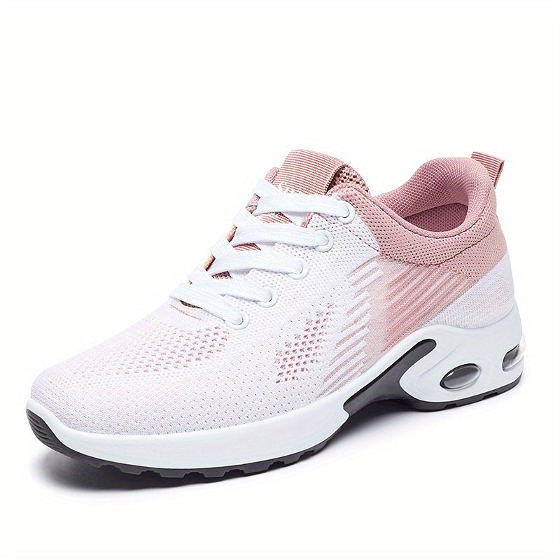 Women's Air Cushion Sports Shoes Casual Knitted Shock Absorption Running Shoes