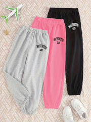 3pcs CALIFORNCA Letter Boys Active Sweatpants Jogger Sports Pants