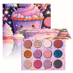 Lovely Ice Cream 12 Eyeshadow Palette Glitter Matte Finish