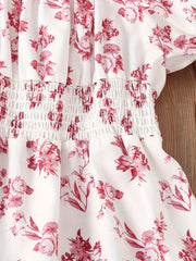 Kid Girls Floral Graphic A line Dress For Party Holiday Kids Summer Clothes