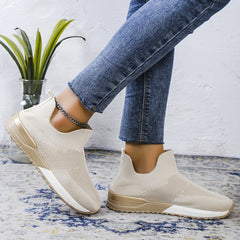 Women's Slip On Flat Shoes Lightweight Low Top Leisure Knit Shoes