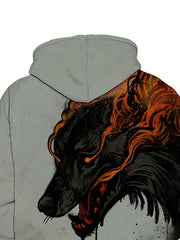 Men's Casual Wolf 3D Print Hoodie Sweatshirt