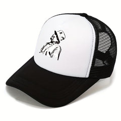 Rapper Print Baseball Hat Hip Hop Outdoor Sunshade Dad Trucker Fishing Hat