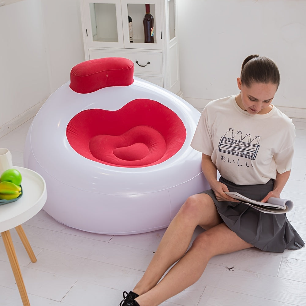 Inflatable Heart-shaped Plush Recliner Sofa Chair Gift