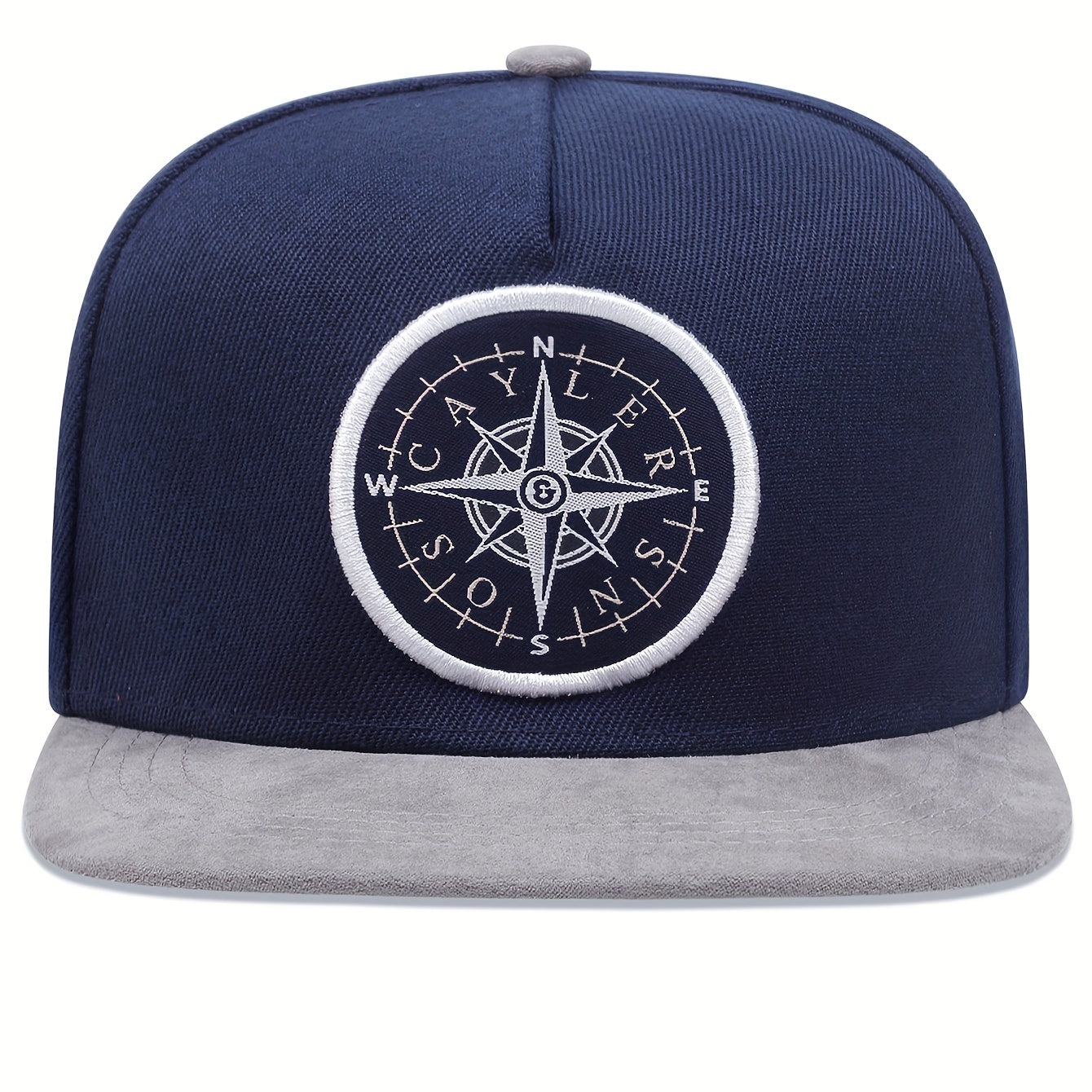 Compass Embroidery Snapback Hat Hip Hop Block Baseball Cap