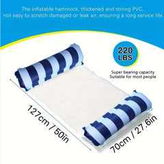 2pcs Pool Floating Bed Inflatable Lounger Foldable Striped Float