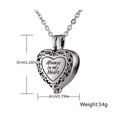 Heart Cremation Jewelry Urn Necklace For Ashes Always In My Heart