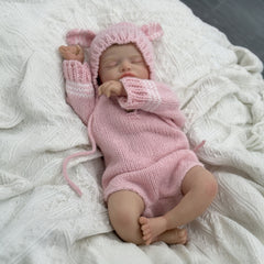 Realistic Pink Sleeping Youngsters Girl Reborn Doll with 3D Skin & Blood Vessels