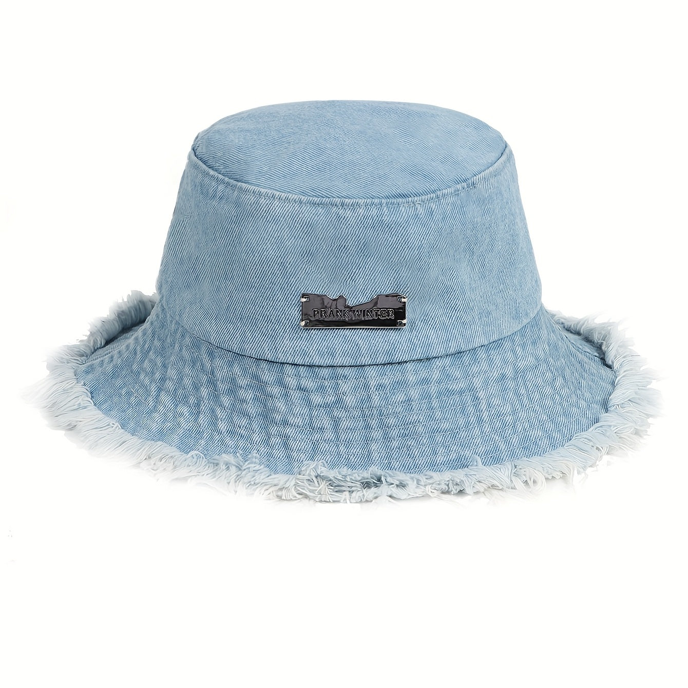 Denim Casual Bucket Hat Frayed Brim Lightweight Fisherman Cap Sunscreen