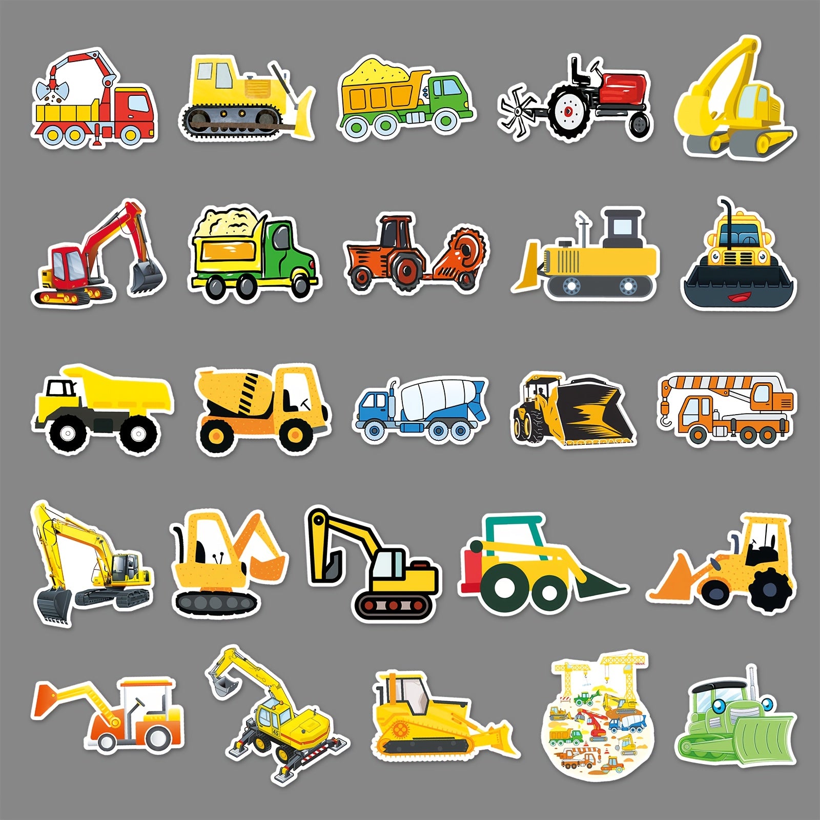 50pcs Truck Sticker Engineering Vehicle Stickers Waterproof Decorative Stickers