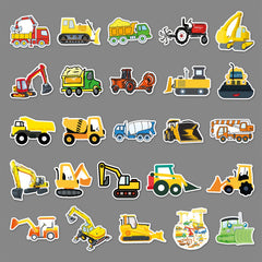 50pcs Truck Sticker Engineering Vehicle Stickers Waterproof Decorative Stickers