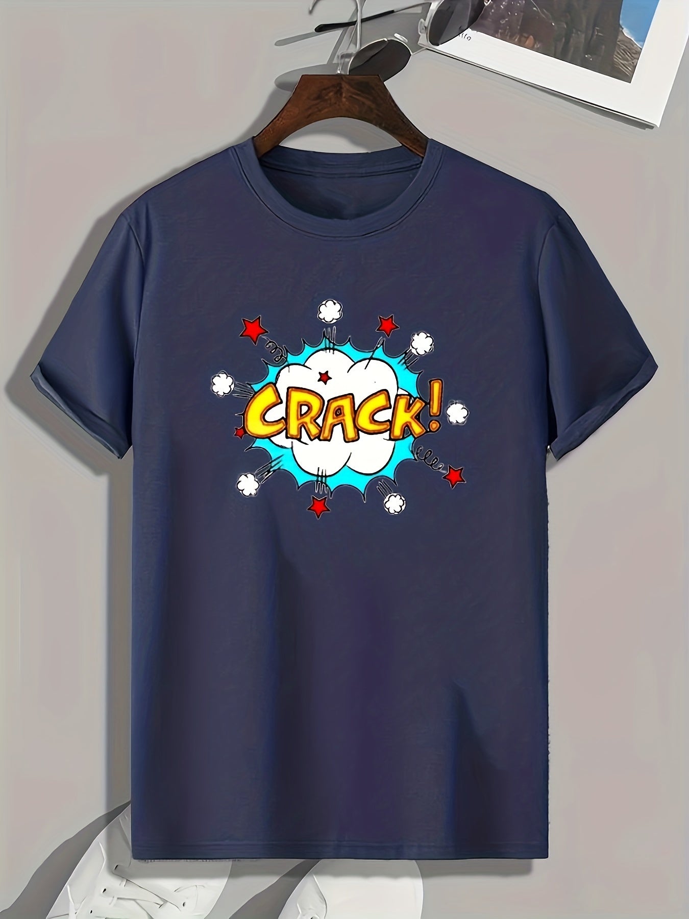 CRACK Print Men's Sports T-Shirt Graphic Tee Summer Outdoor