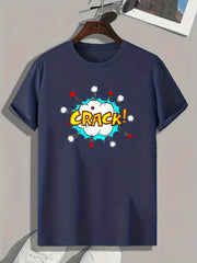 CRACK Print Men's Sports T-Shirt Graphic Tee Summer Outdoor
