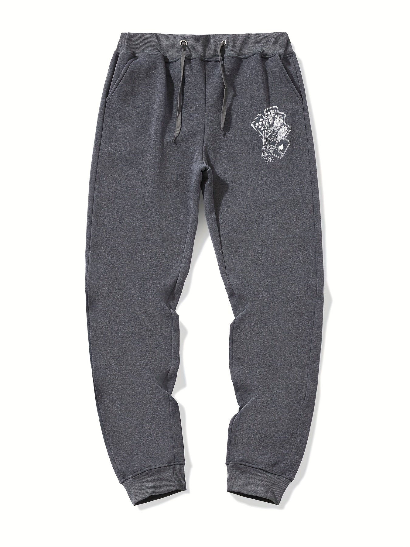 Skeleton Hand Poker Drawstring Joggers Men's Sweatpants