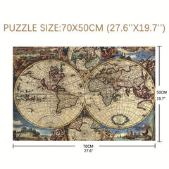 1000pcs Ancient Map & Famous Paintings Puzzle World Map for History Buffs