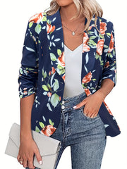 Geometric Print Long Sleeve Blazer