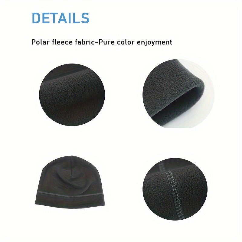 3pcs Warm Fleece Beanie Hat for Winter Sports