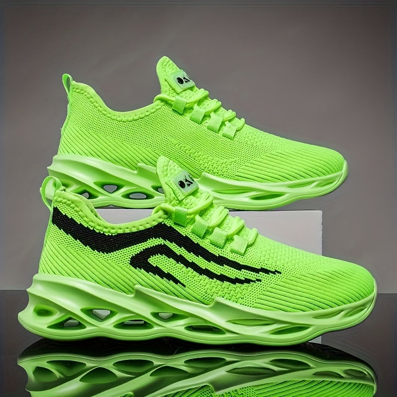 Men's Casual Woven Running Shoes Comfy Breathable Non Slip Sneakers