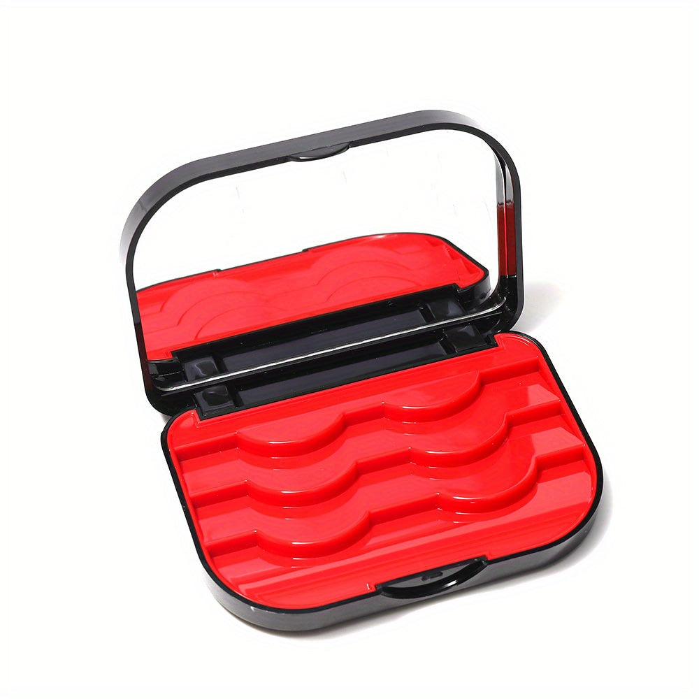 Golden Eyelash Storage Case with Mirror, Travel Makeup Organizer