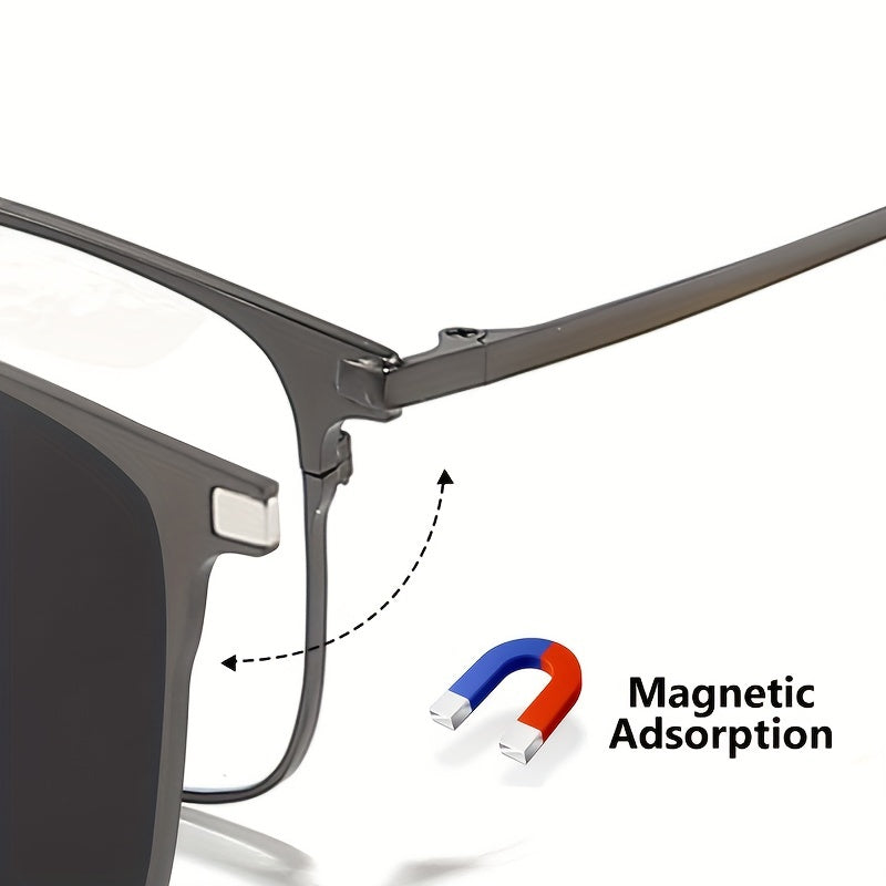 Polarized Magnet Clip On Glasses Men Night Vision Sunglasses Set