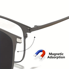 Polarized Magnet Clip On Glasses Men Night Vision Sunglasses Set