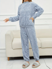 Argyle Pattern Lounge Set Long Sleeve Top & Pants Women's Loungewear